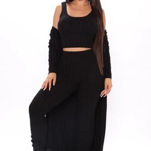 The Best You Had 3 Piece Sweater Legging Set - Color: Black, Size: 1X